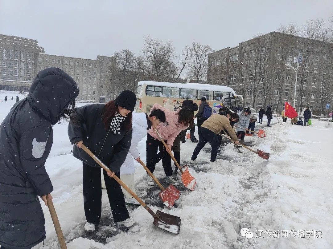 亮身份 当先锋 做表率｜我院组织学生党员开展扫雪活动